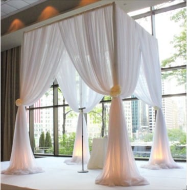 Ceremony chuppah with wireless uplighting